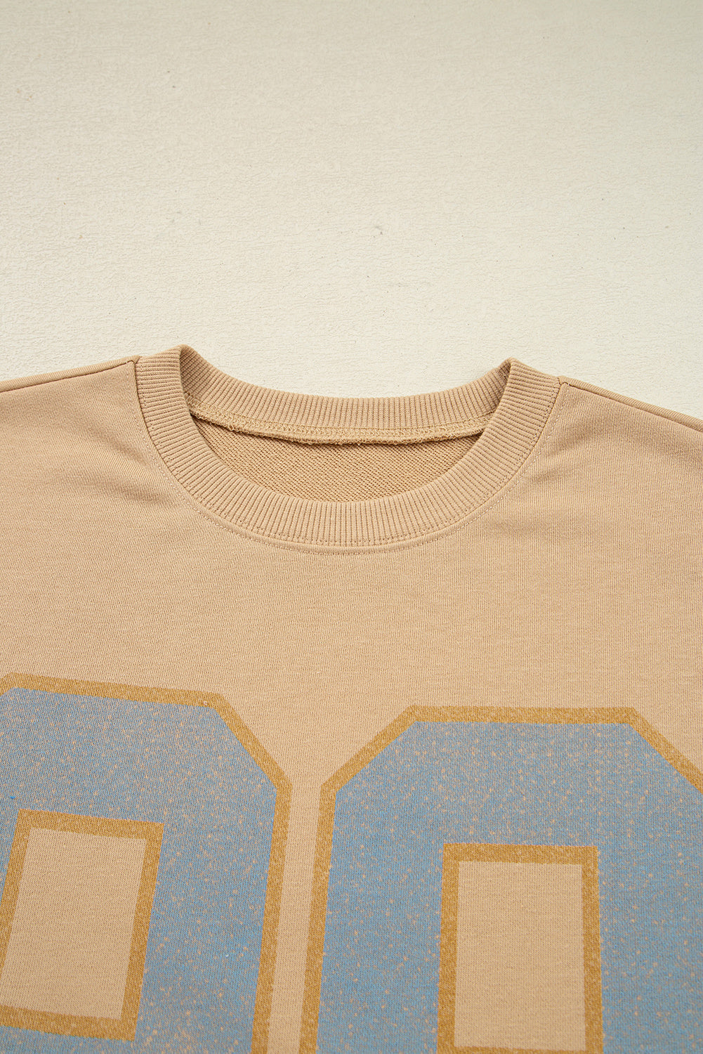 88 Number Graphic Drawstring Hemline Oversize Long Sleeve Top