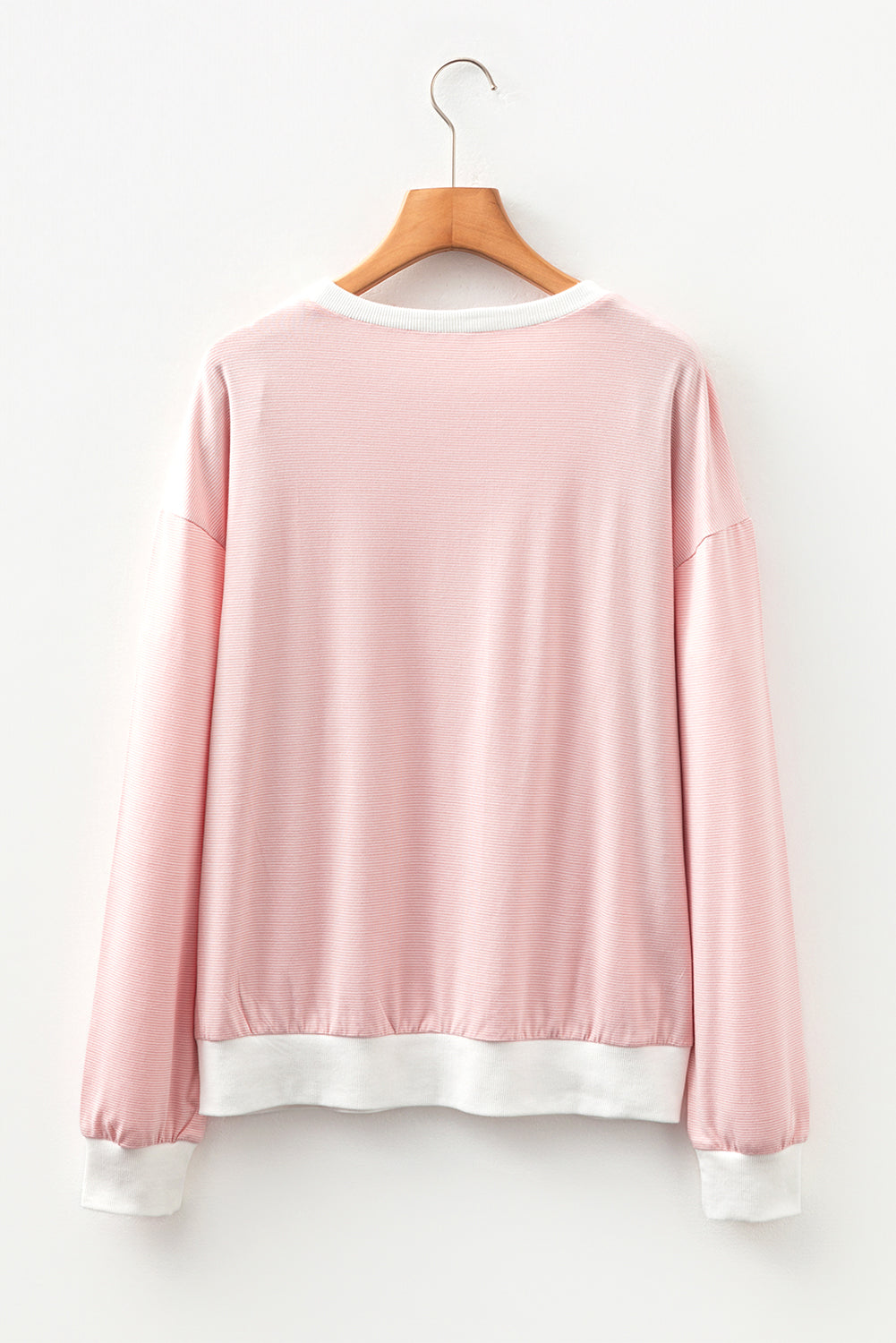 Stripe Contrast Edge Patchwork Long Sleeve Top