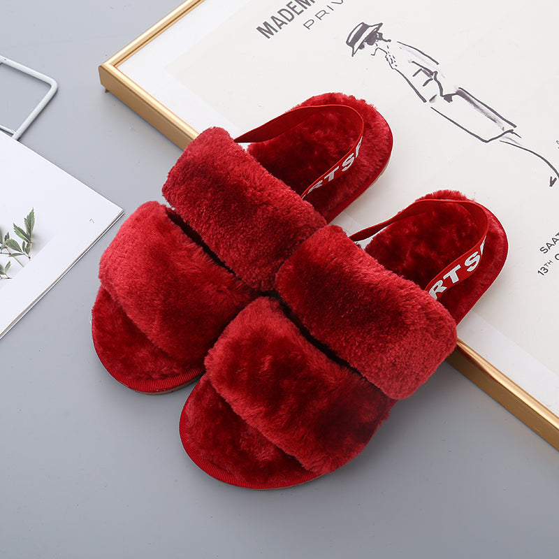 Open Toe Slippers with Elastic Strap