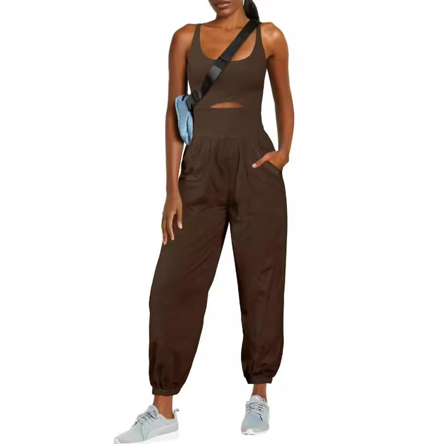 Camisole Tracksuit Jumpsuit with Pockets