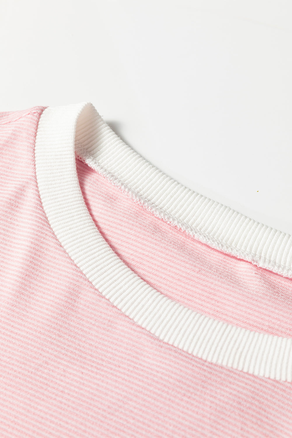 Stripe Contrast Edge Patchwork Long Sleeve Top