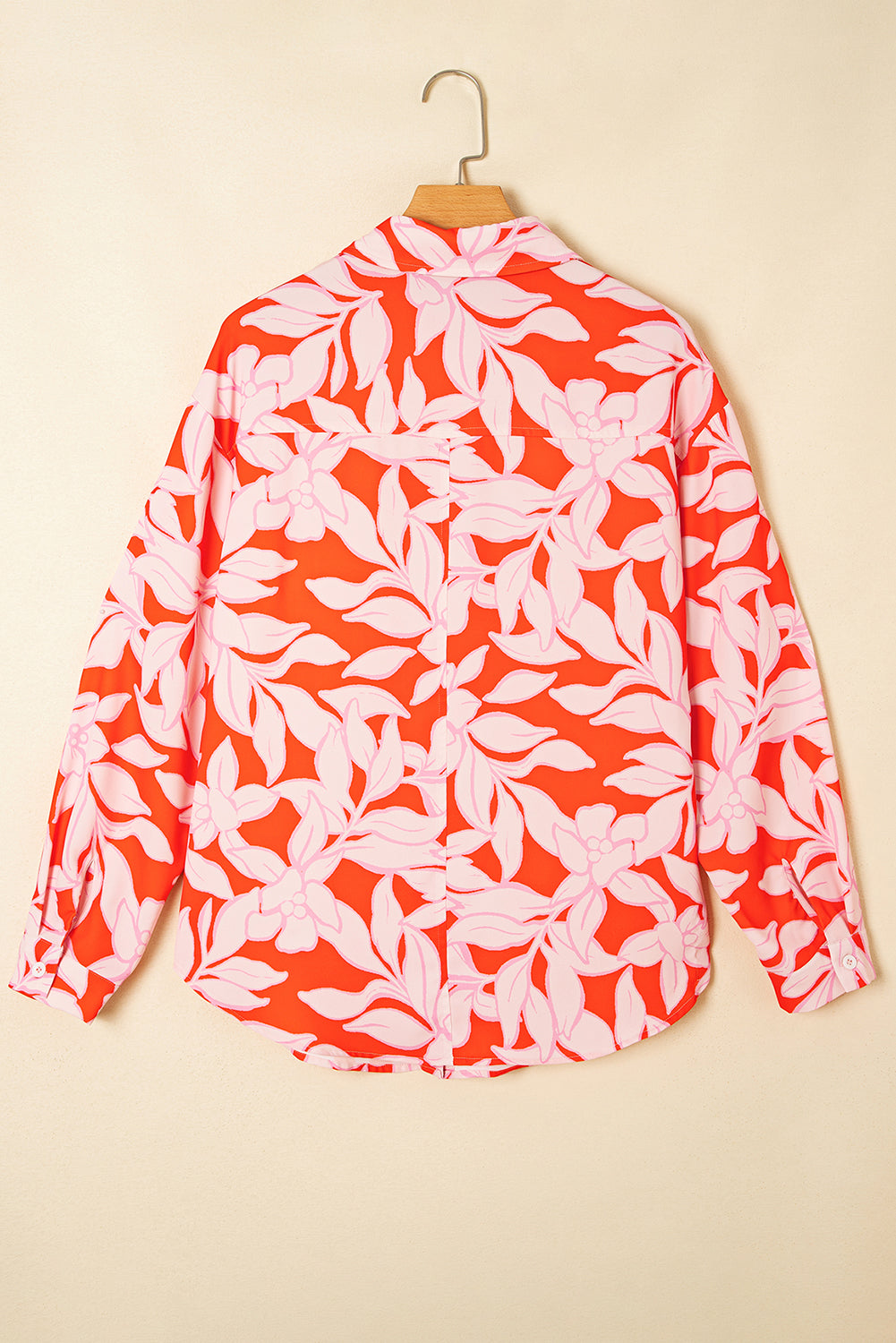 Botanical Print Single Chest Pocket Button Up Shirt