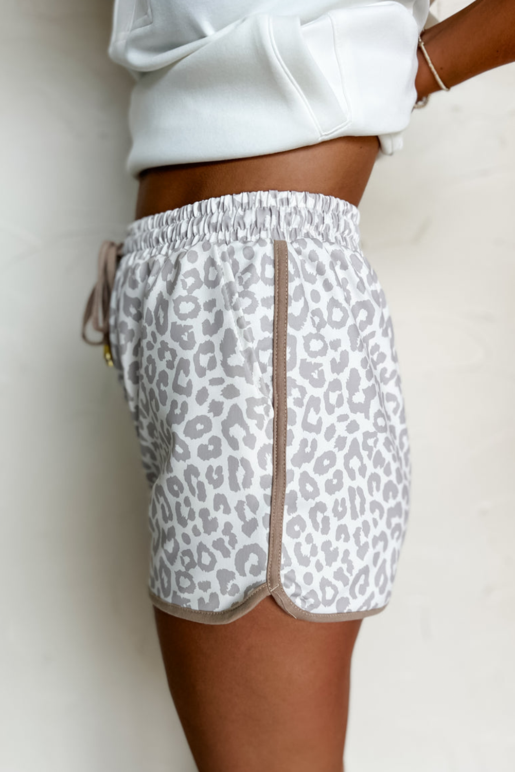 Leopard Elastic Waist Shorts
