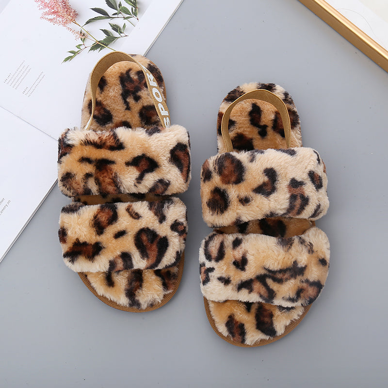 Open Toe Slippers with Elastic Strap
