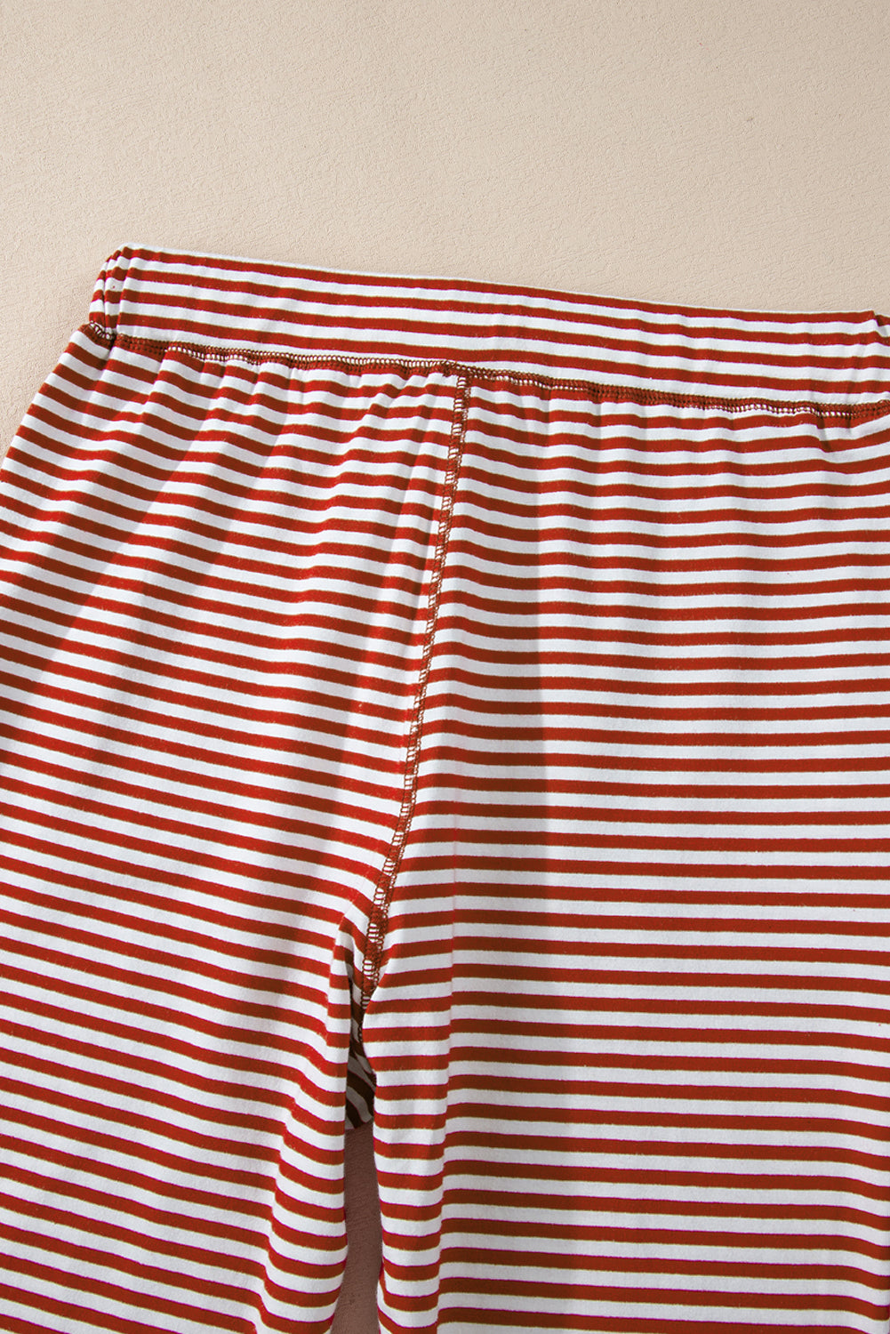 Stripe Buttoned Top and Knotted Waist Pants Set