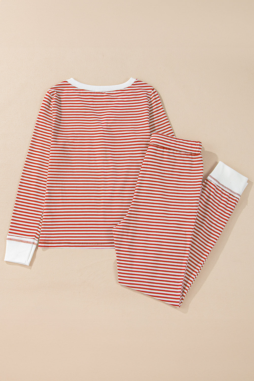 Stripe Buttoned Top and Knotted Waist Pants Set